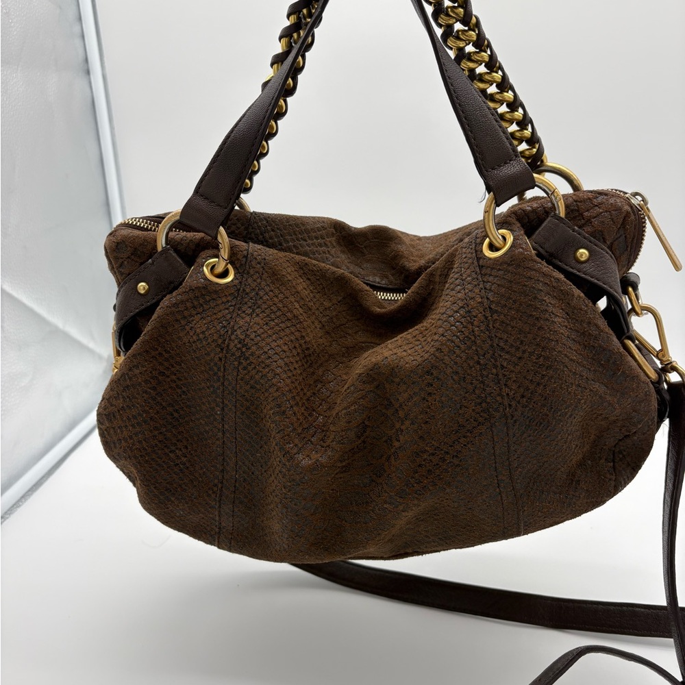 Michael Kors Python Print Leather Shoulder Bag - image 1
